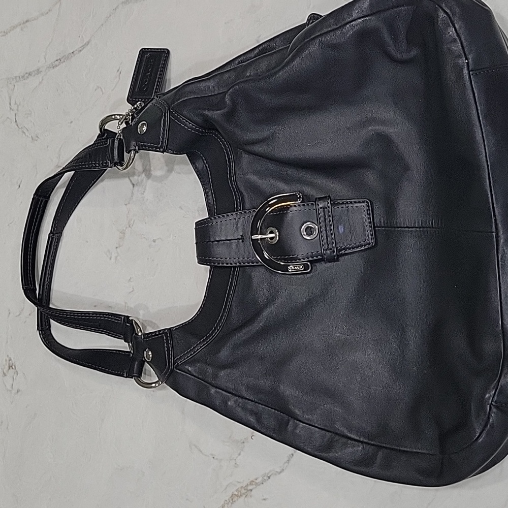 Coach Black Leather Shoulder Bag